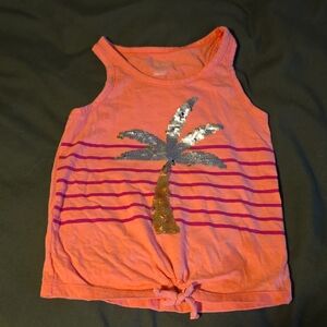 Cat & Jack Orange Tank Top with Sequin Palm Tree